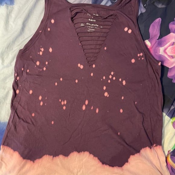 Torrid purple pink tie dye ombre slash tank top size 1 1X - Picture 3 of 5